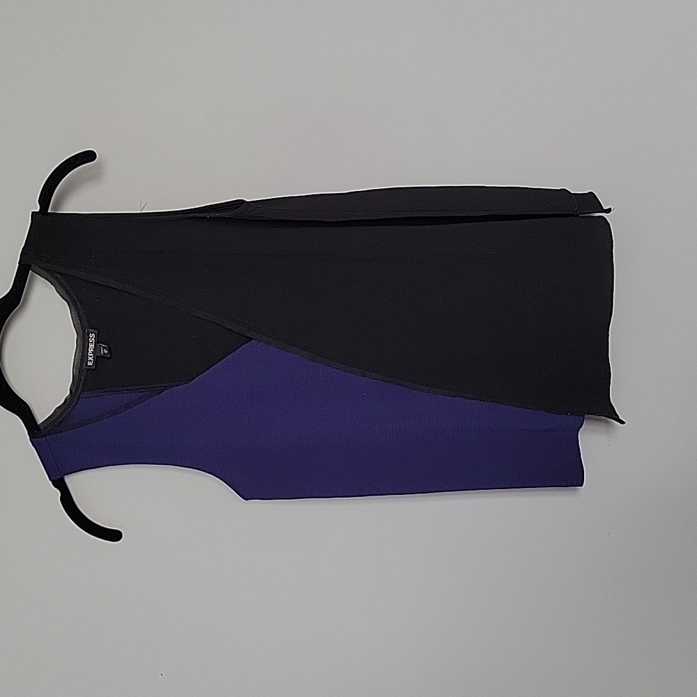 Express Black Blue Colorblock Tank size Xs